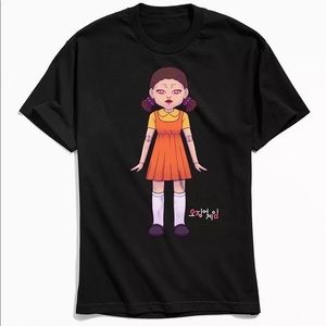 NWOT Unisex, Squid Games Doll Tee, Med & Large